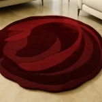 Shaped Carpet | Dark Wine Round Carpet