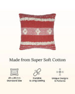 Candy Red tufted cotton cushion covers | Set of 5 - Image 12
